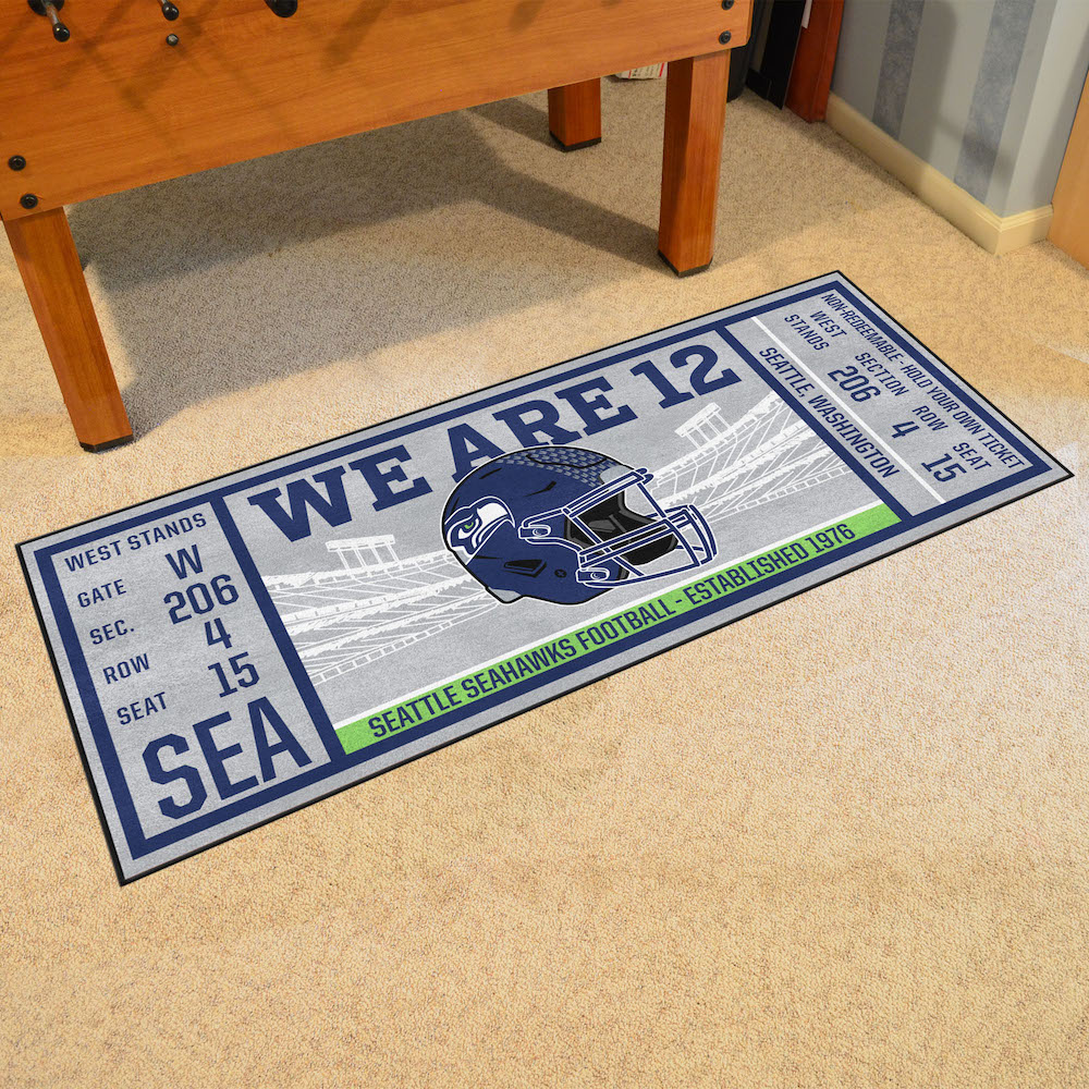 Seattle Seahawks 30 x 72 Game Ticket Carpet Runner