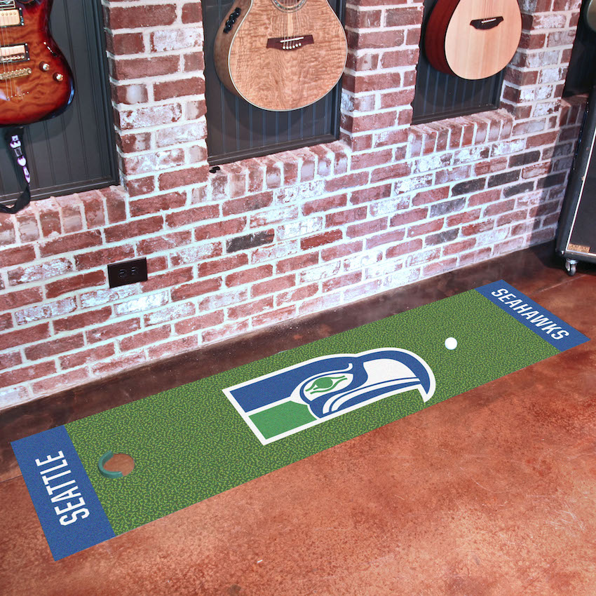 Seattle Seahawks Vintage 18 x 72 in Putting Green Mat with Throwback Logo