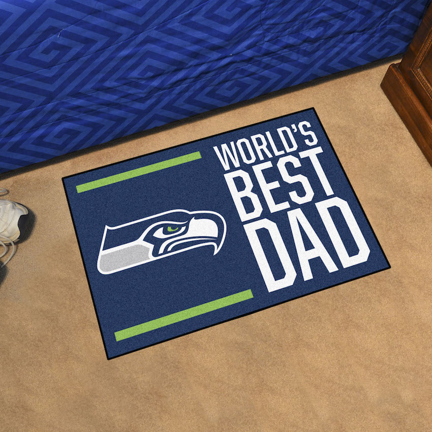 Seattle Seahawks 20 x 30 WORLDS BEST DAD Floor Mat