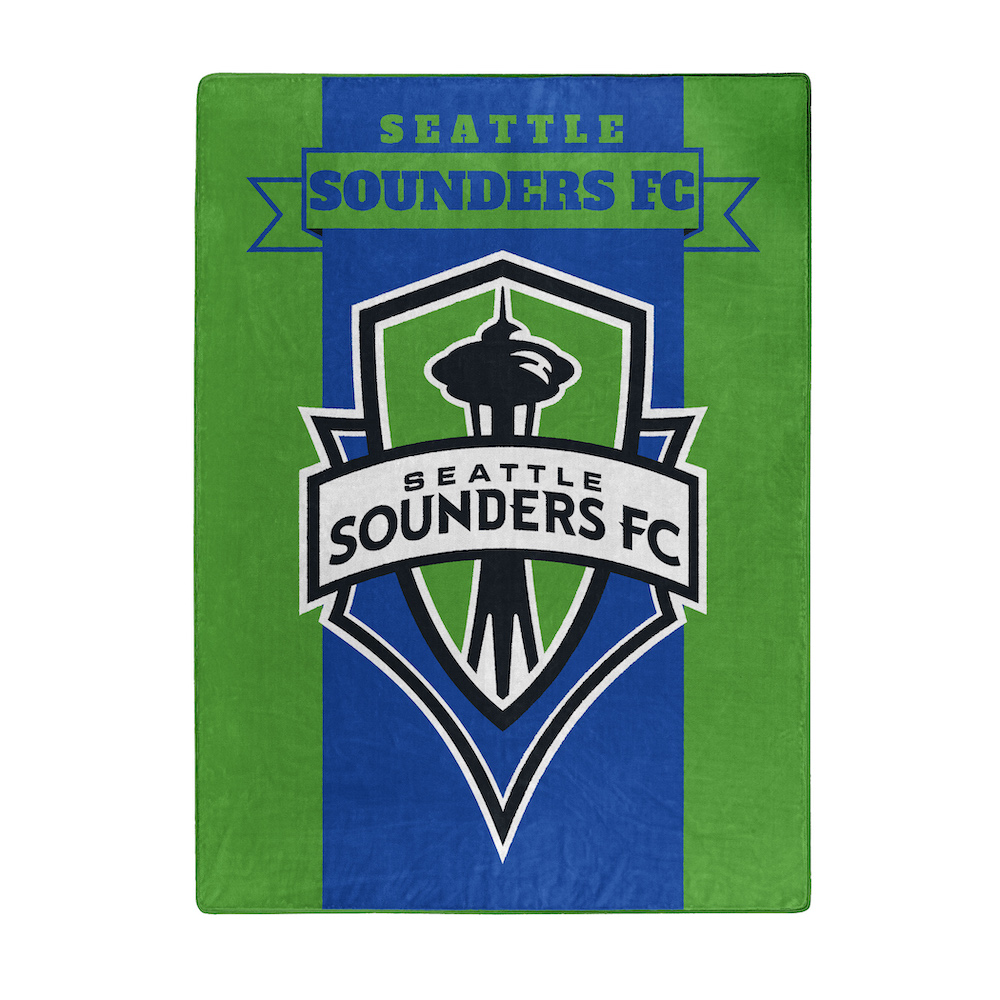 Seattle Sounders Large Plush Fleece Raschel Blanket 60 x 80