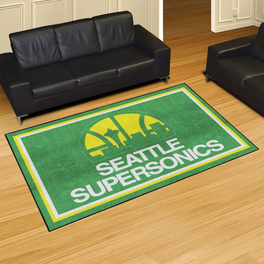 Seattle Supersonics Vintage 5x8 Area Rug - Throwback Logo