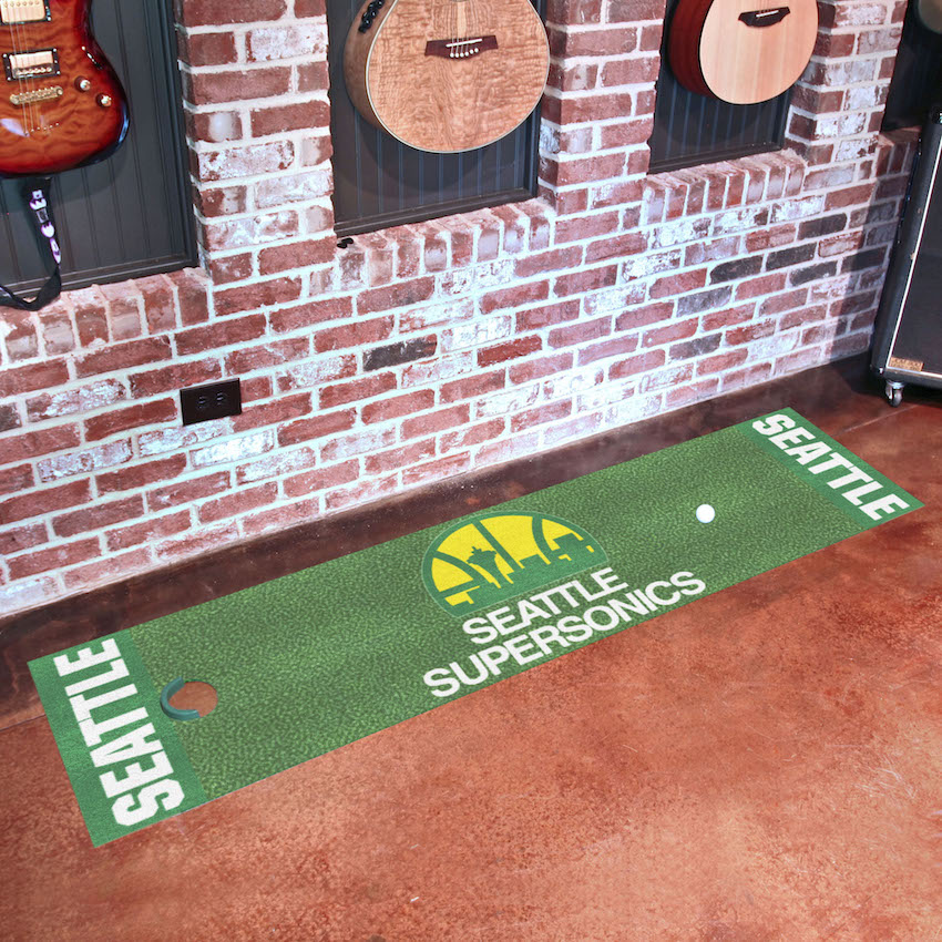 Seattle Supersonics Vintage 18 x 72 in Putting Green Mat with Throwback Logo