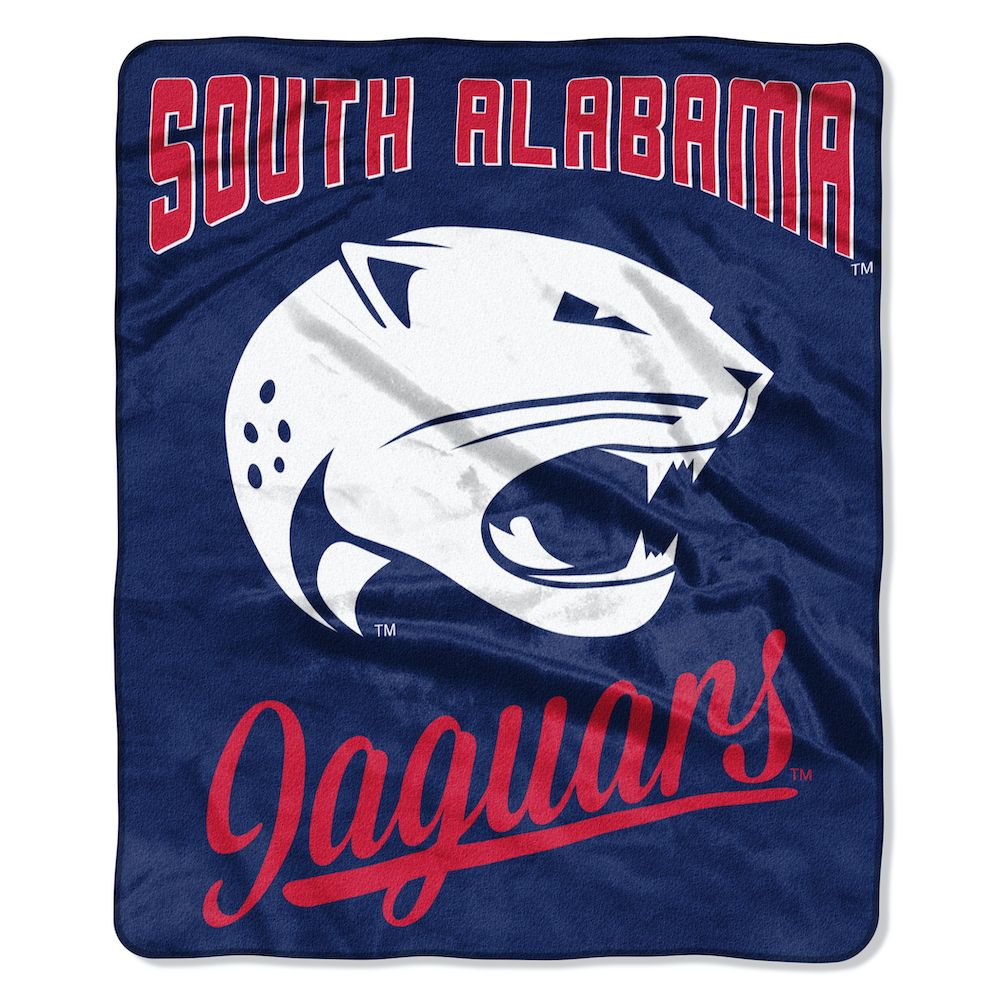 South Alabama Jaguars Plush Fleece Raschel Blanket 50 x 60