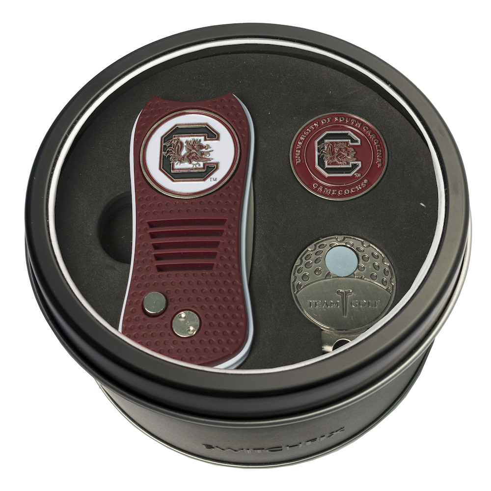 South Carolina Gamecocks Switchblade Divot Tool Cap Clip and Ball Marker Gift Pack