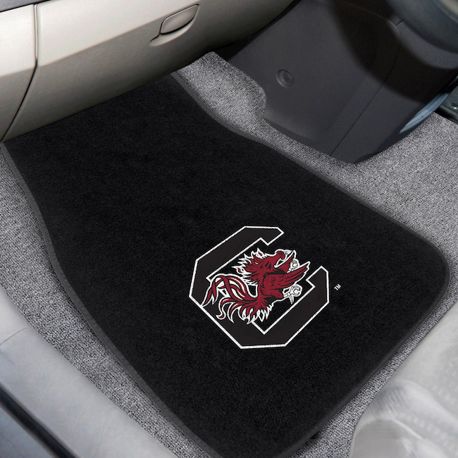 South Carolina Gamecocks Car Floor Mats 17 x 26 Embroidered Pair