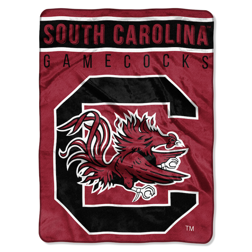 South Carolina Gamecocks Large Plush Fleece OVERTIME 60 x 80 Blanket