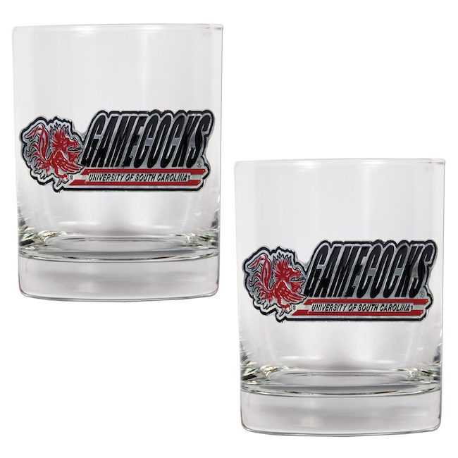 South Carolina Gamecocks NCAA Logo 2pc Rocks Glass Set