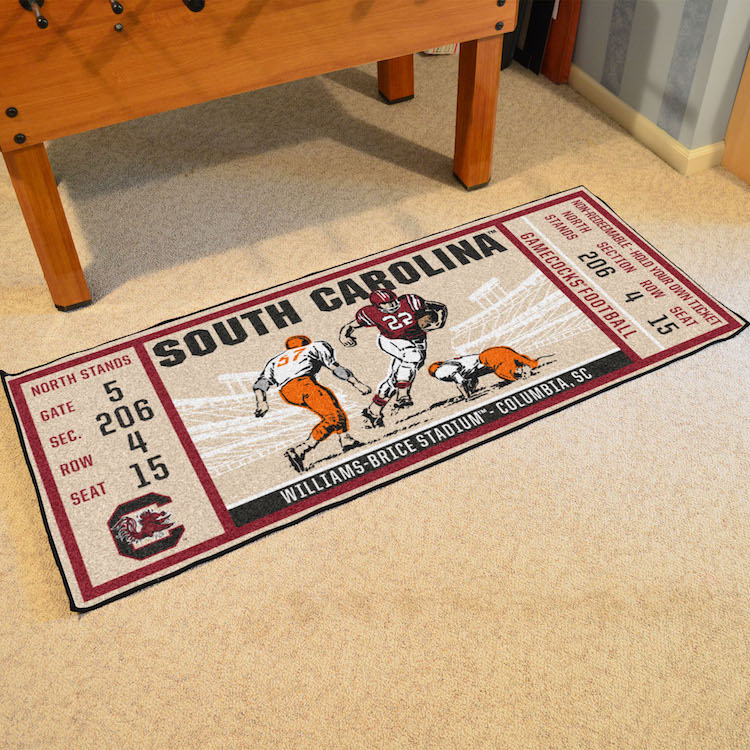 South Carolina Gamecocks 30 x 72 Game Ticket Carpet Runner