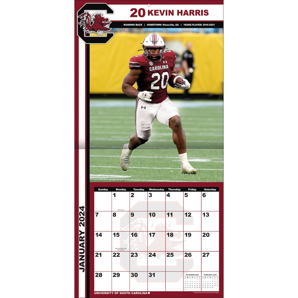 South Carolina Gamecocks 2025 NCAA Team Wall Calendar