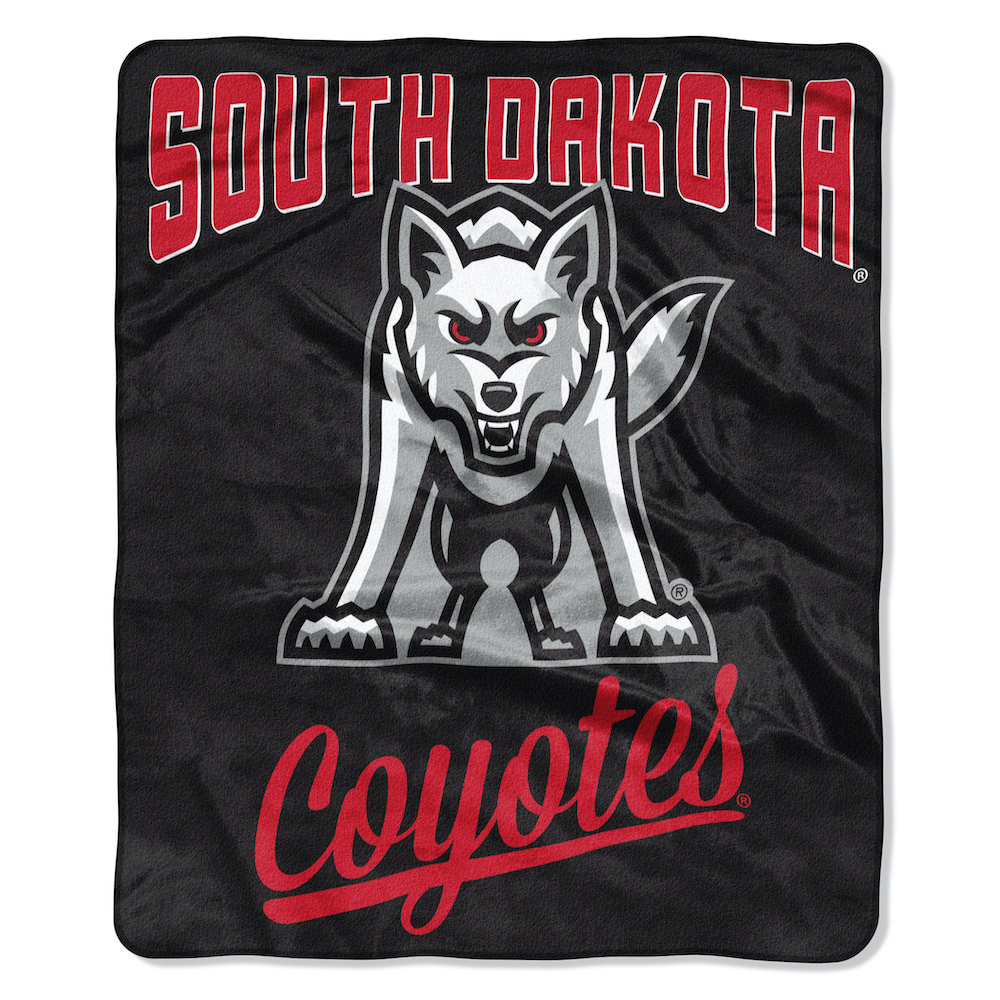 South Dakota Coyotes Plush Fleece Raschel Blanket 50 x 60