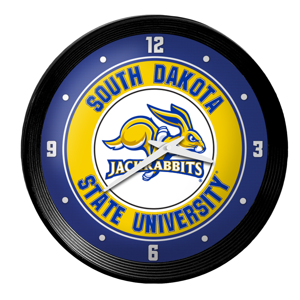 South Dakota State JackRabbits Ribbed Frame Wall Clock