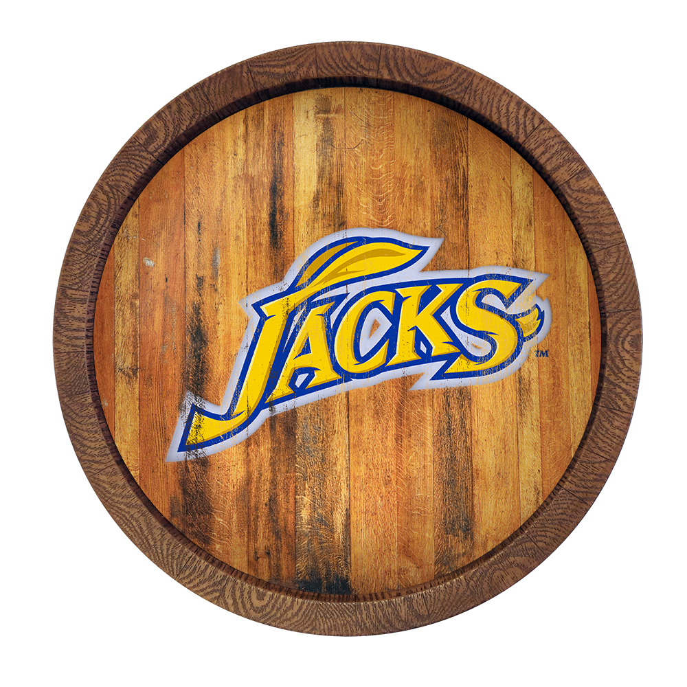 South Dakota State JackRabbits Weathered FAUX Barrel Top Sign