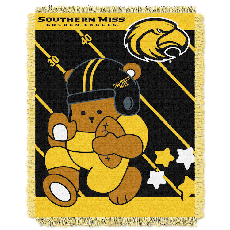 Southern Mississippi Golden Eagles Woven Baby Blanket 36 x 48