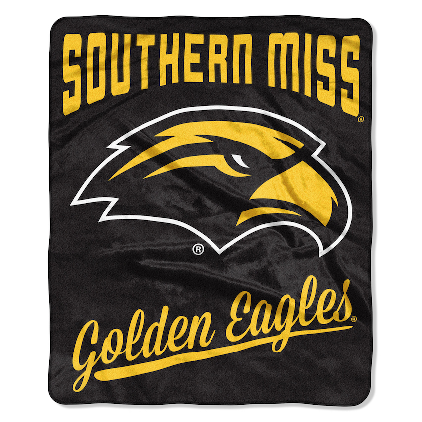 Southern Mississippi Golden Eagles Plush Fleece Raschel Blanket 50 x 60