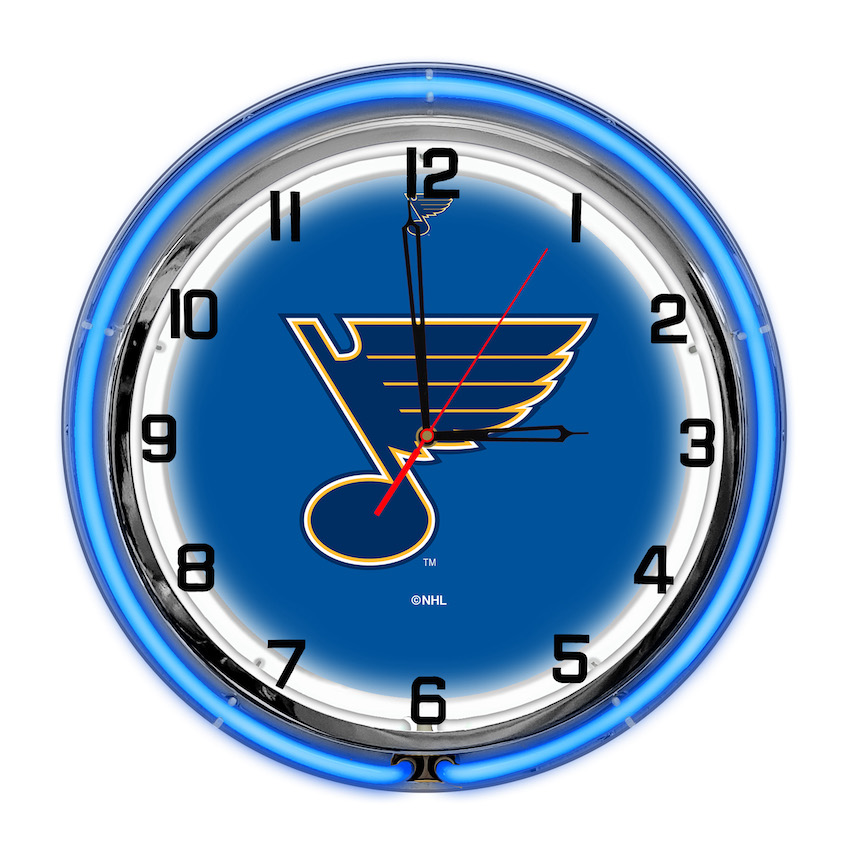 St. Louis Blues Chrome NEON Clock 18 inch