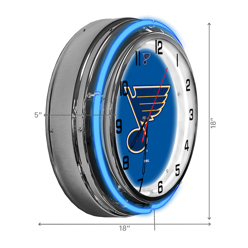 St. Louis Blues Chrome NEON Clock 18 inch