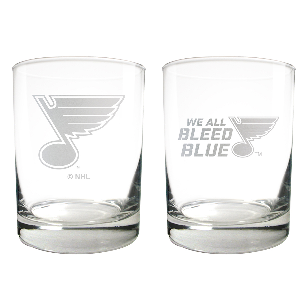 St. Louis Blues 2pc Rocks Glass Set