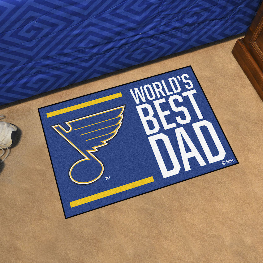 St. Louis Blues 20 x 30 WORLDS BEST DAD Floor Mat