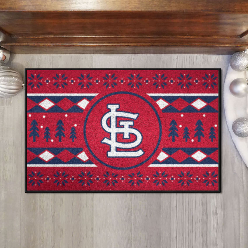 St. Louis Cardinals Holiday Sweater Themed 20 x 30 STARTER Floor Mat