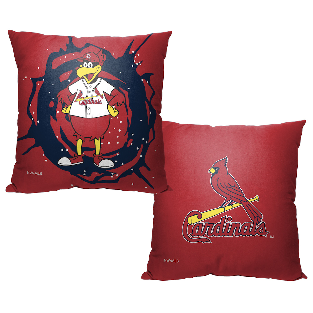 St. Louis Cardinals MASCOT Decorative Throw Pillow 18 x 18 inch