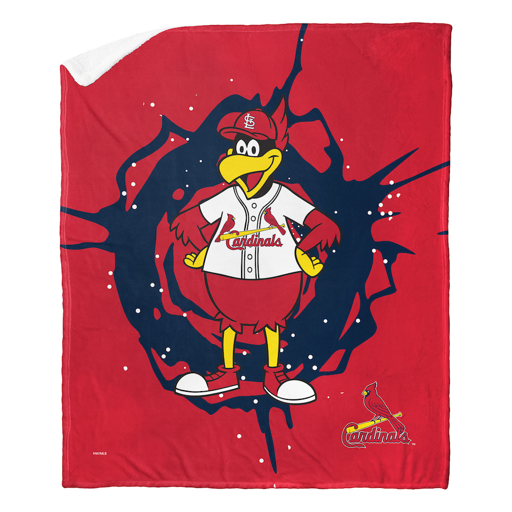 St. Louis Cardinals MASCOT Silk Sherpa Throw Blanket