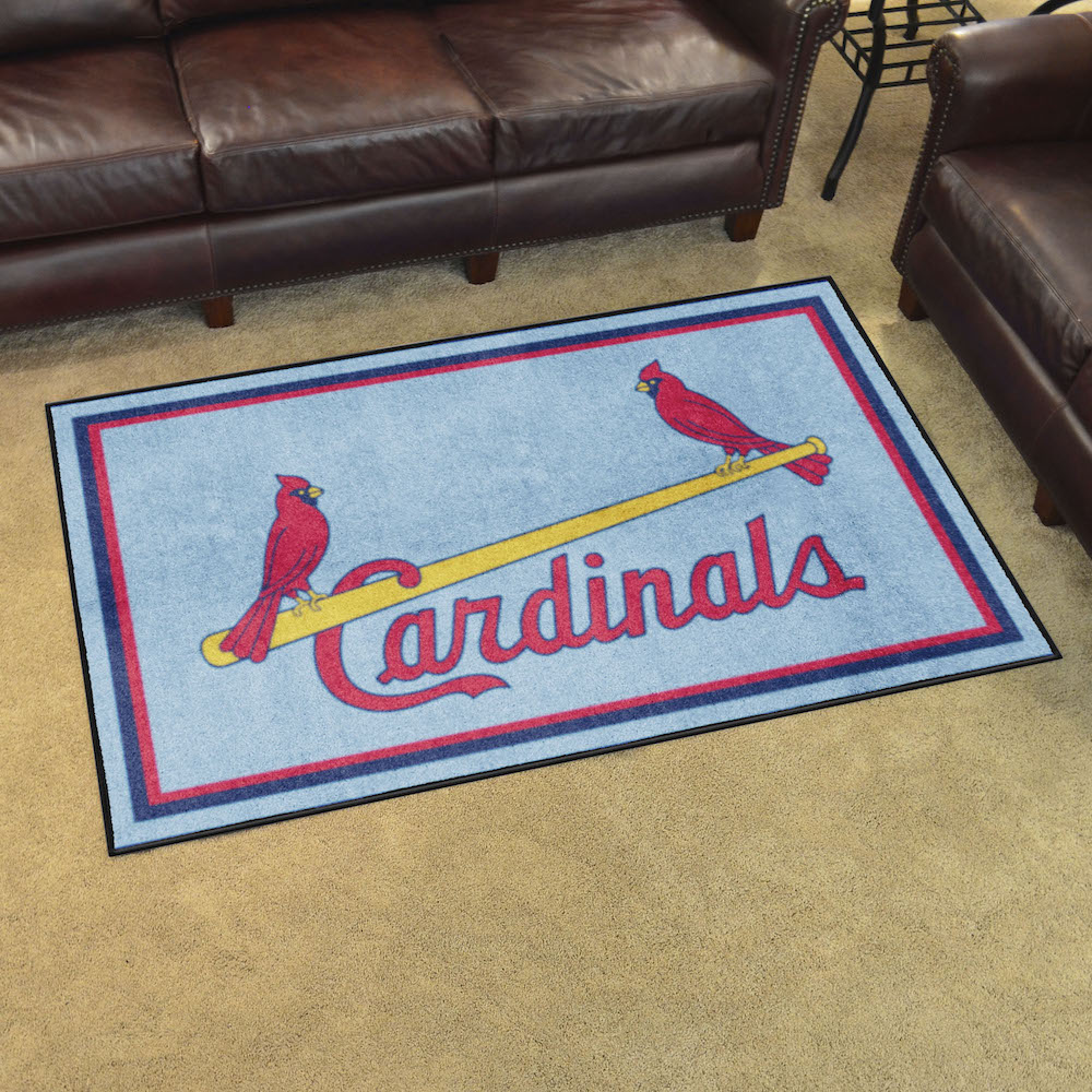 St. Louis Cardinals MLBCC Vintage 4x6 Area Rug Throwback Logo