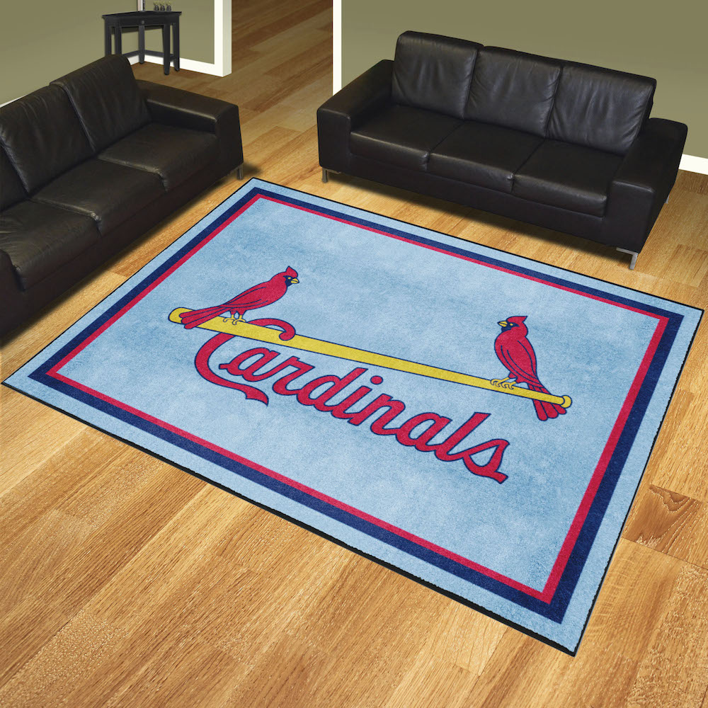 St. Louis Cardinals MLBCC Vintage Ultra Plush 8x10 Area Rug Throwback Logo