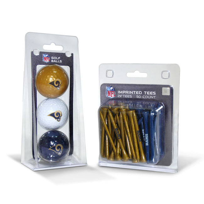 Los Angeles Rams 3 Ball Pack and 50 Tee Pack