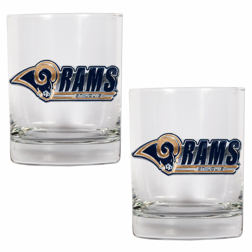 St. Louis Rams NFL Logo 2pc Rocks Glass Set