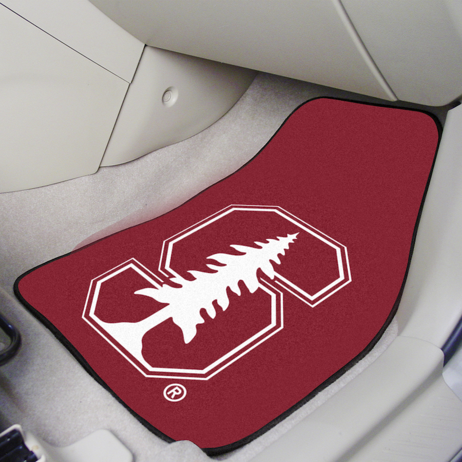 Stanford Cardinal Car Floor Mats 18 x 27 Carpeted-Pair