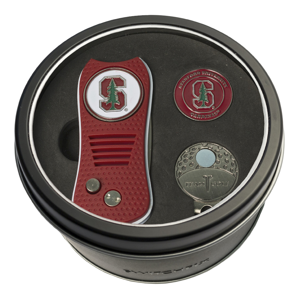 Stanford Cardinal Switchblade Divot Tool Cap Clip and Ball Marker Gift Pack