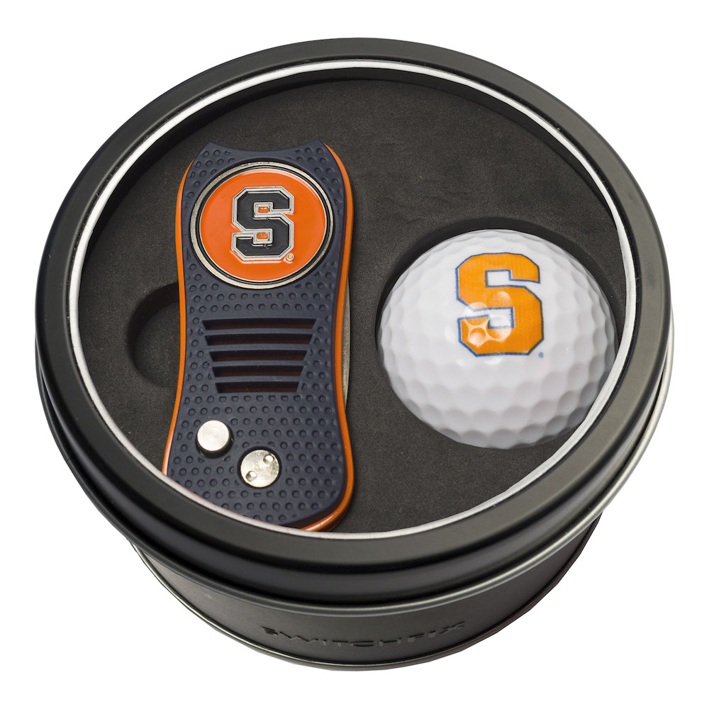 Syracuse Orange Switchblade Divot Tool and Golf Ball Gift Pack