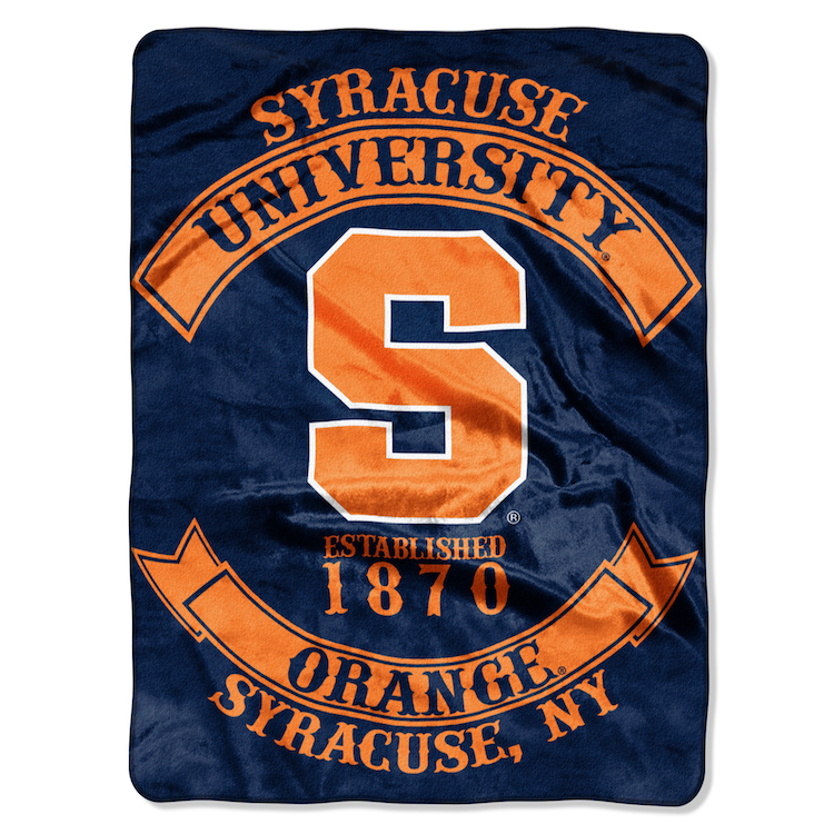 Syracuse Orange Large Plush Fleece Raschel Blanket 60 x 80