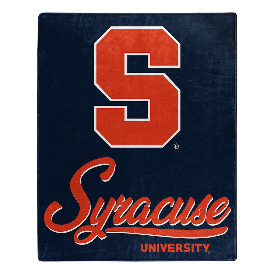 Syracuse Orange Plush Fleece Raschel Blanket 50 x 60