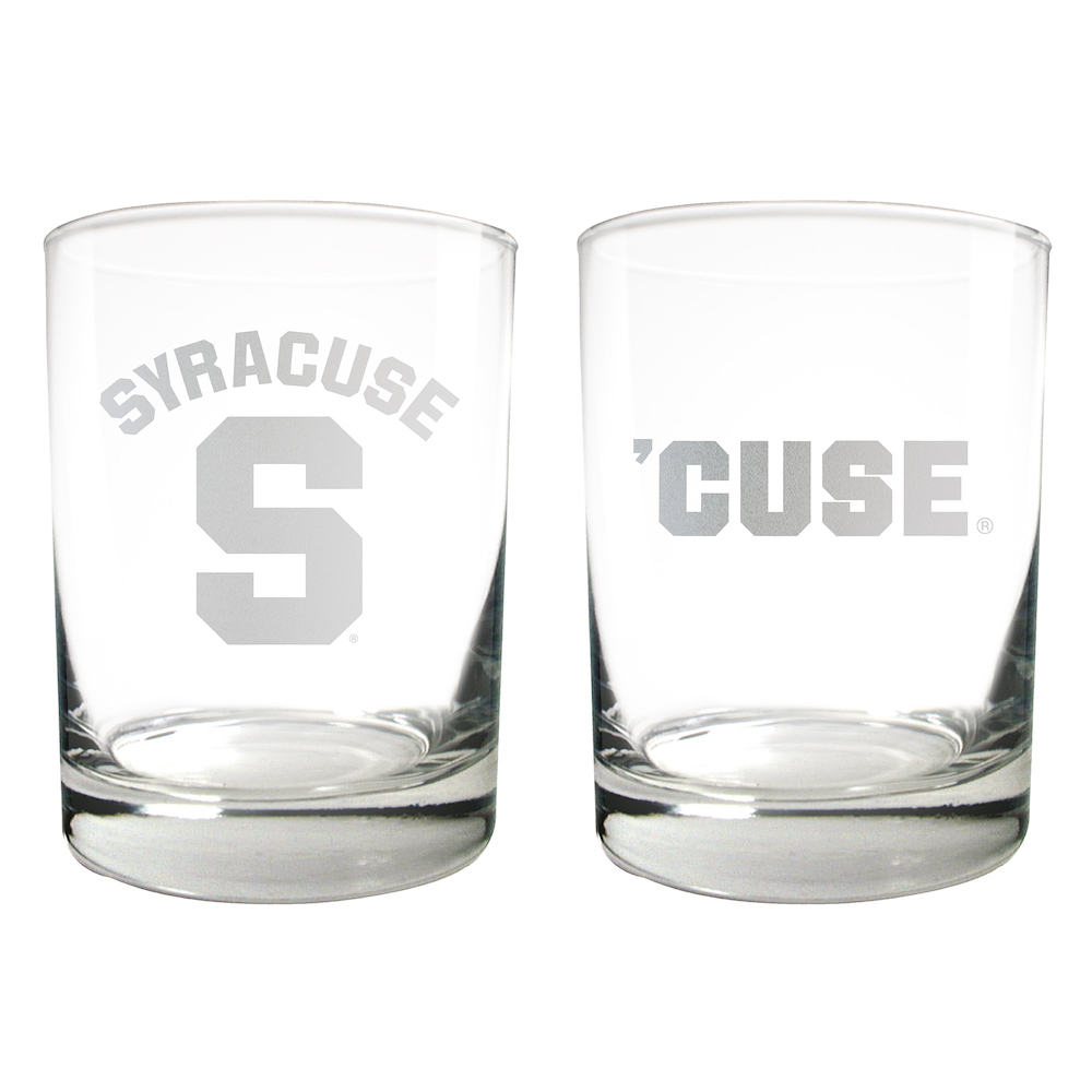 Syracuse Orange 2pc Rocks Glass Set