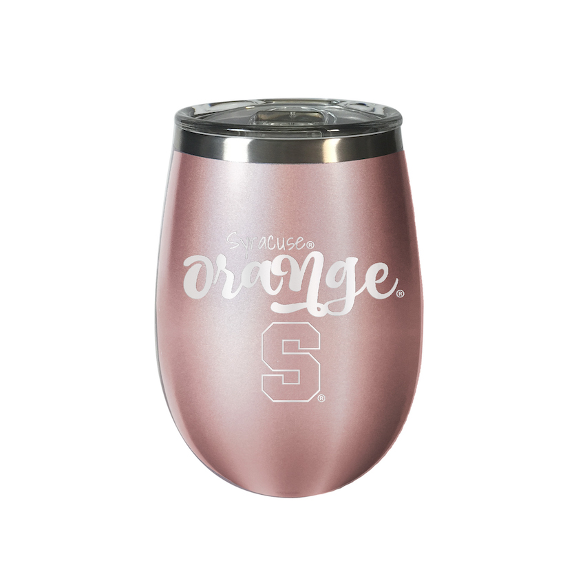 Syracuse Orange 10 oz Rose Gold Wine Tumbler