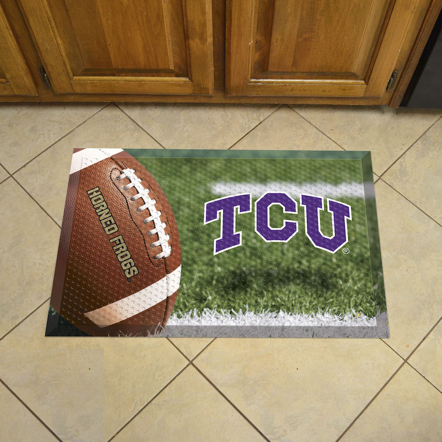 TCU Horned Frogs Ball Style SCRAPER Door Mat