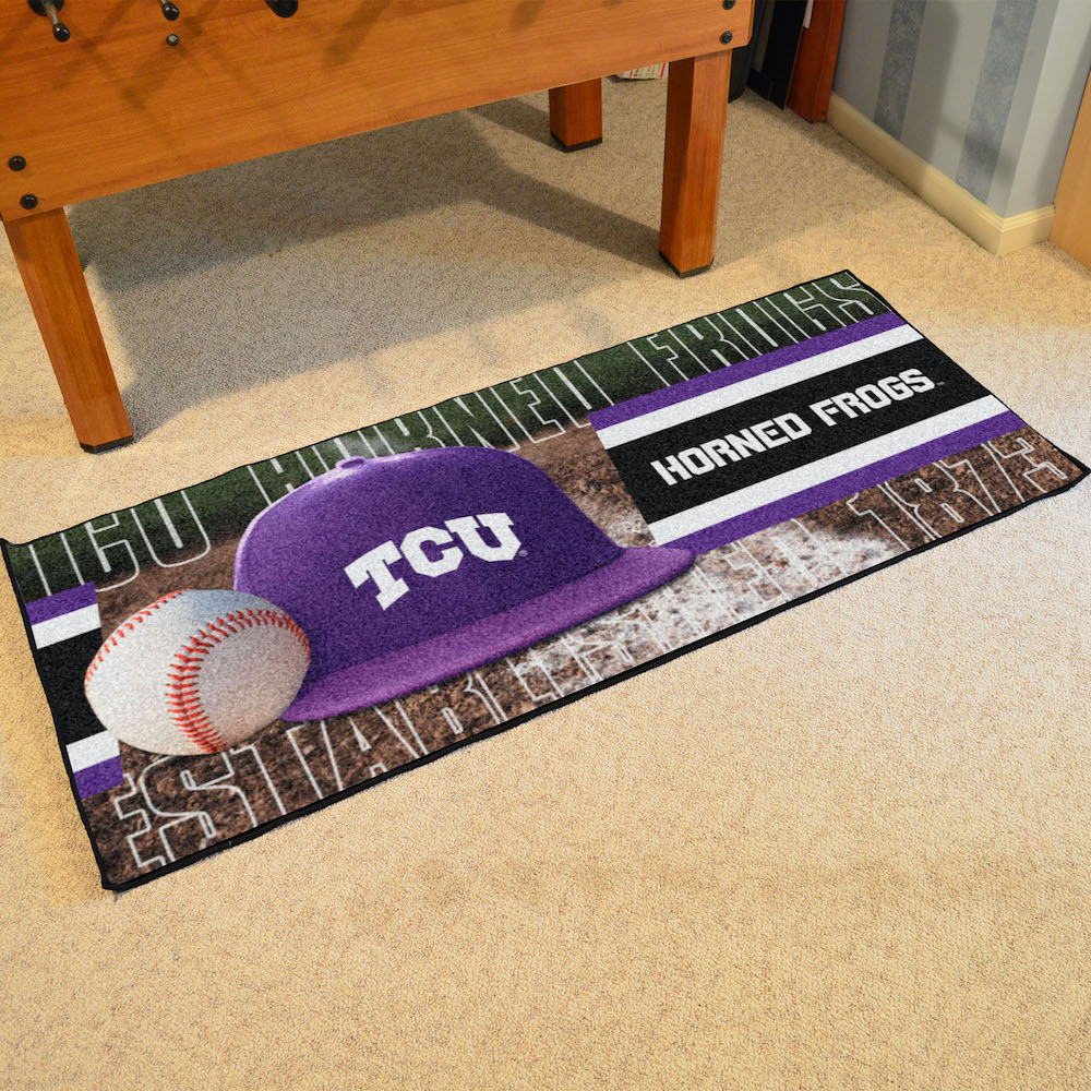 TCU Horned Frogs 30 x 72 Baseball Carpet Runner