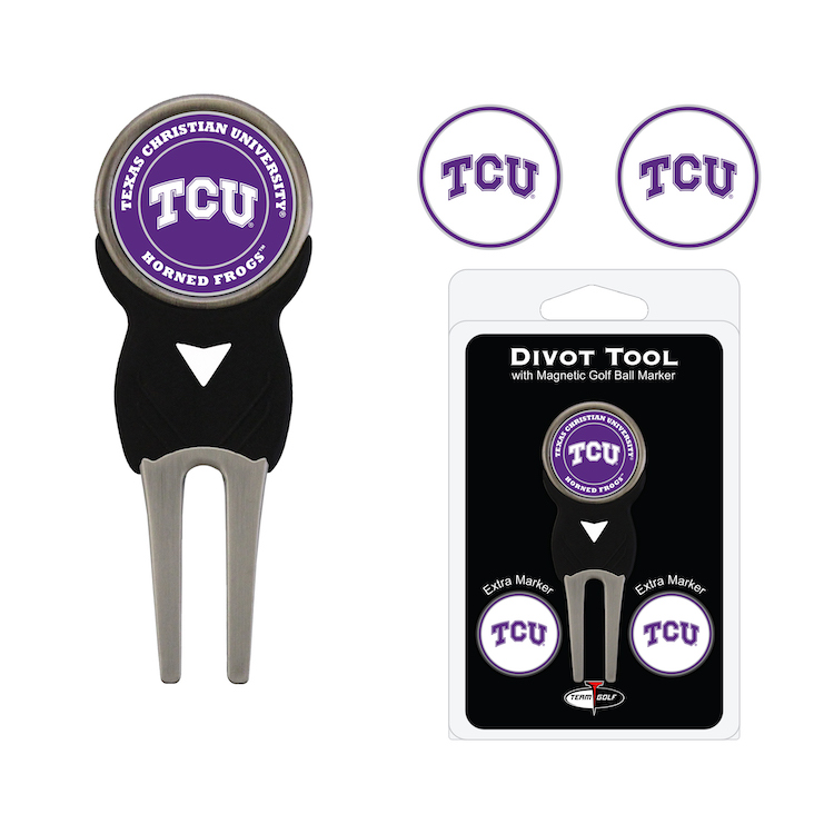 TCU Horned Frogs 3 Marker Signature Divot Tool Pack