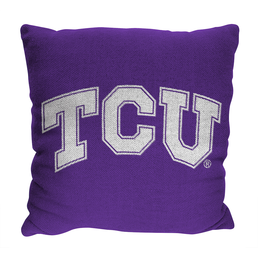 TCU Horned Frogs Double Sided INVERT Woven Pillow