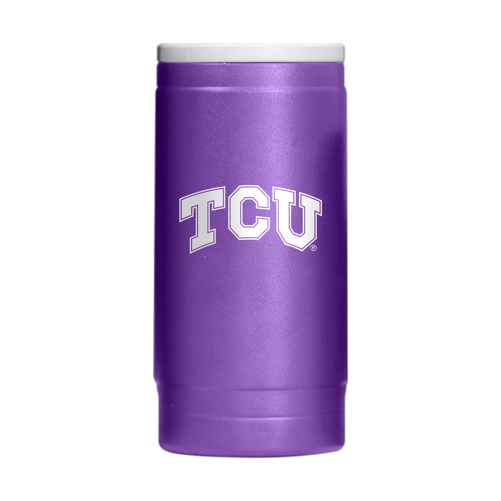TCU Horned Frogs Powder Coated 12 oz. Slim Can Coolie