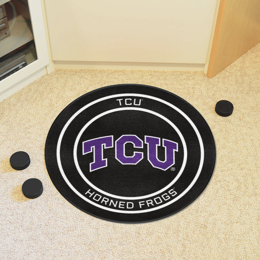 TCU Horned Frogs Round Hockey Puck Mat