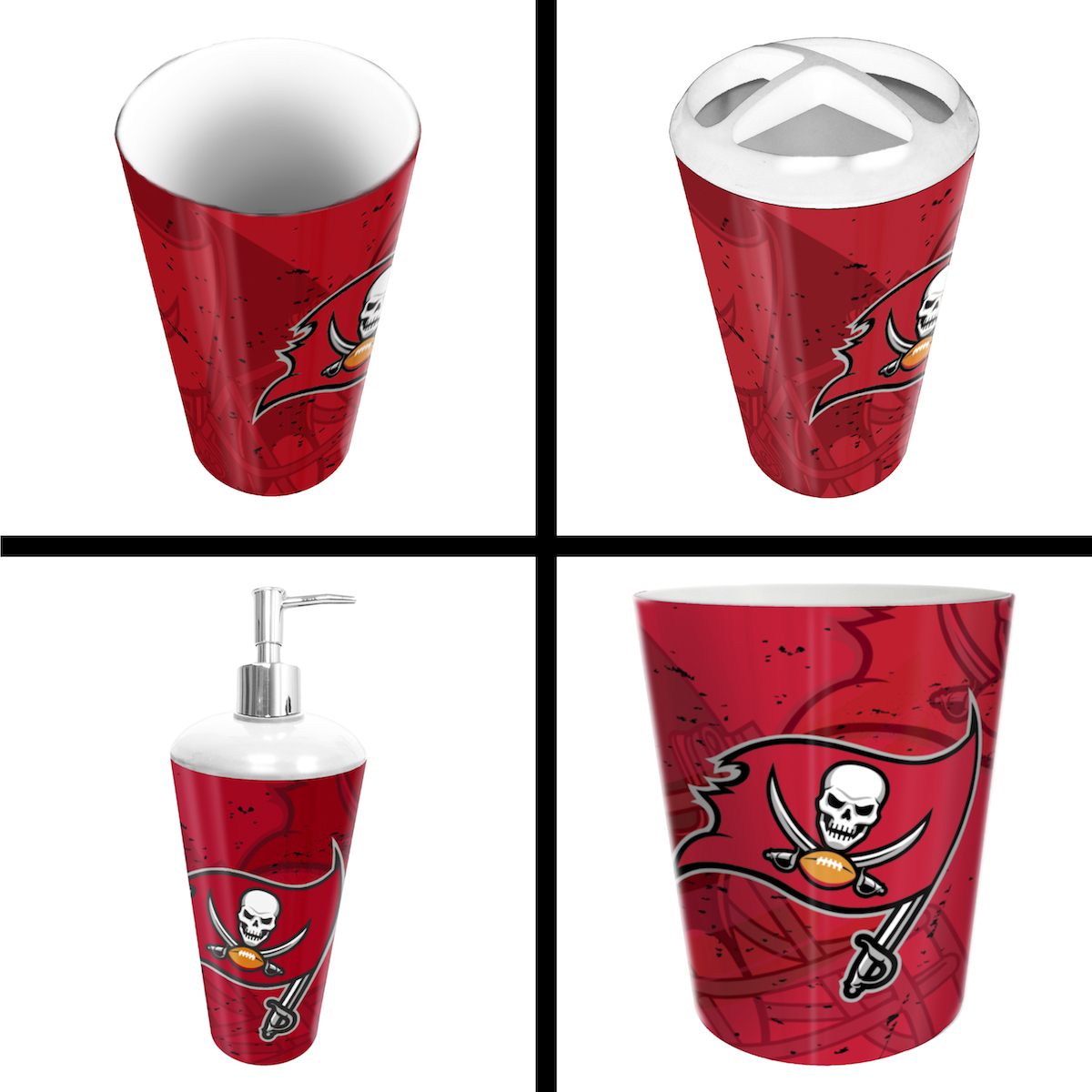 Tampa Bay Buccaneers 4 Piece Bathroom Accessory Set