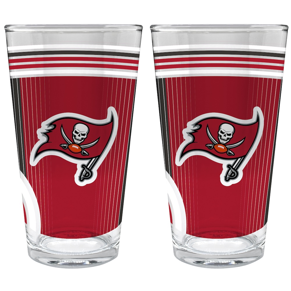 Tampa Bay Buccaneers COOL VIBES 2 pc Pint Glass Set