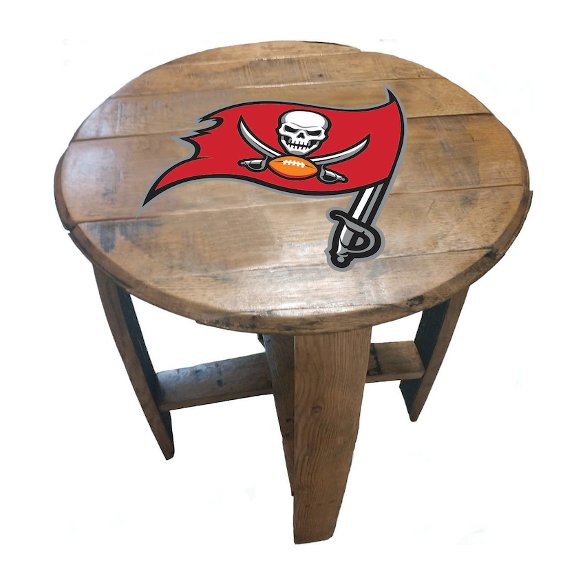 Tampa Bay Buccaneers Oak Barrel Table