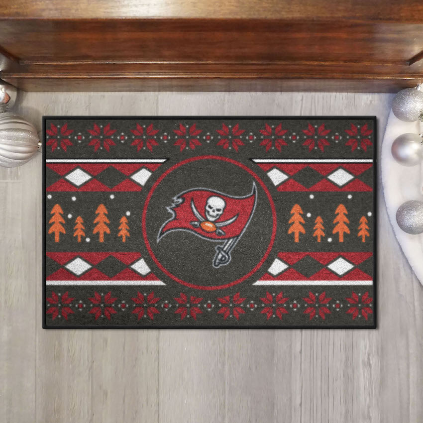 Tampa Bay Buccaneers Holiday Sweater Themed 20 x 30 STARTER Floor Mat