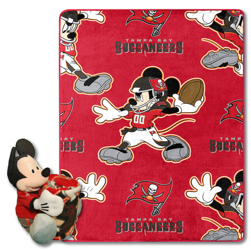 Tampa Bay Buccaneers Disney Mickey Mouse Hugger and Silk Blanket Set