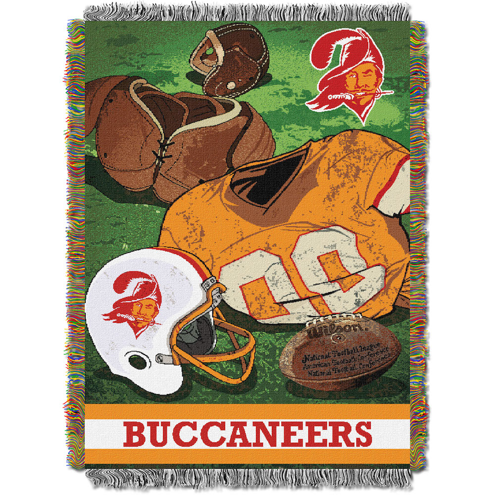 Tampa Bay Buccaneers Commemorative VINTAGE Tapestry Throw