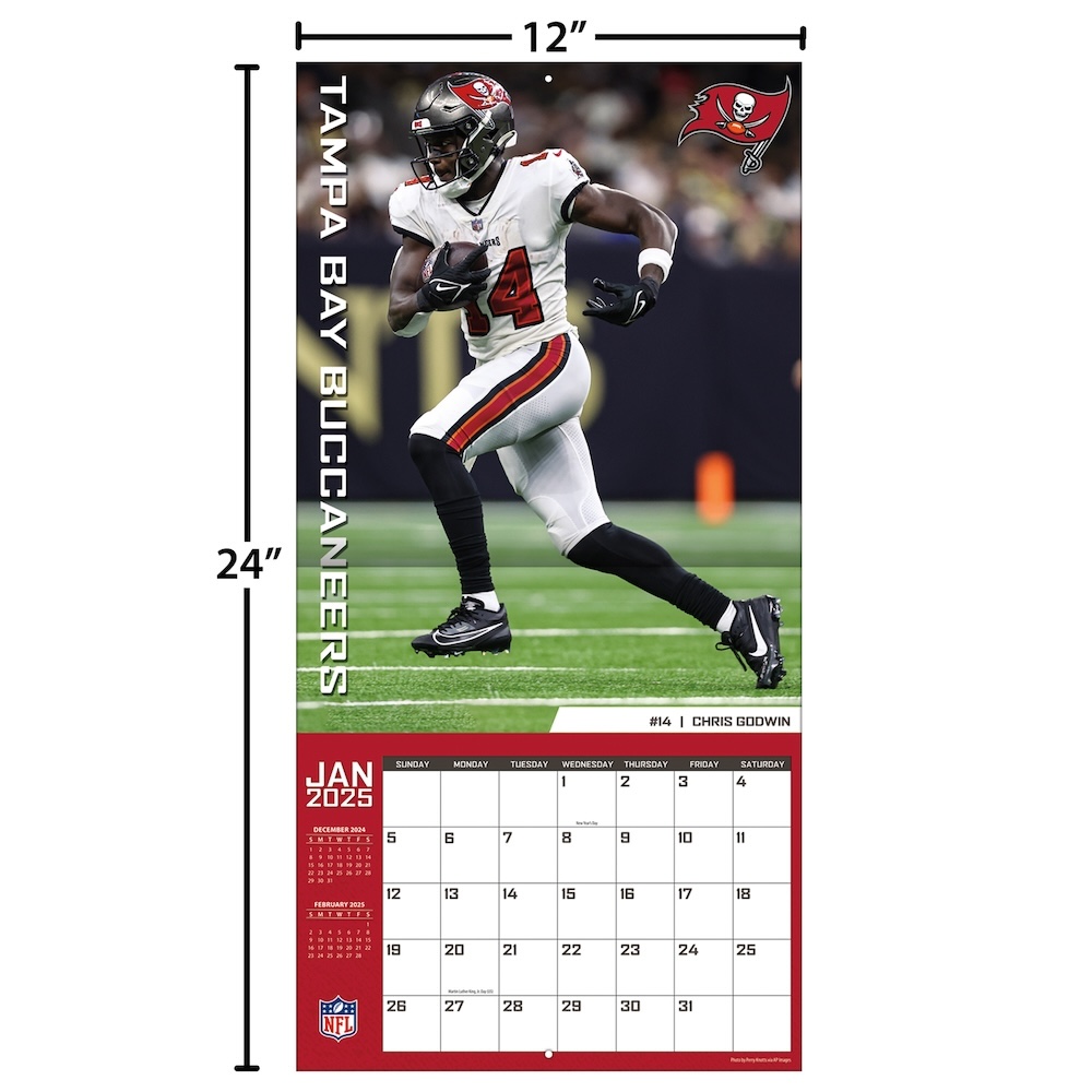 Tampa Bay Buccaneers 2025 NFL Team Wall Calendar