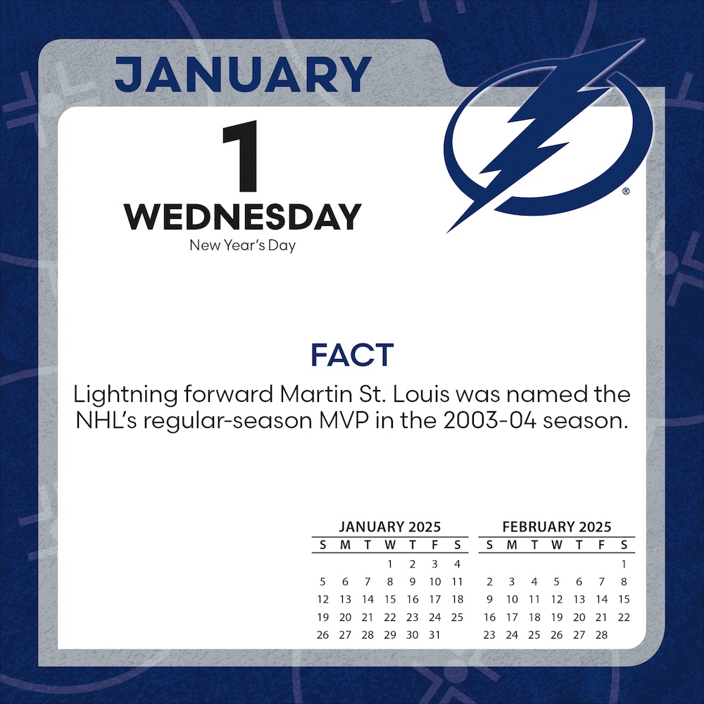 Tampa Bay Lightning 2025 NHL Page-A-Day Box Calendar